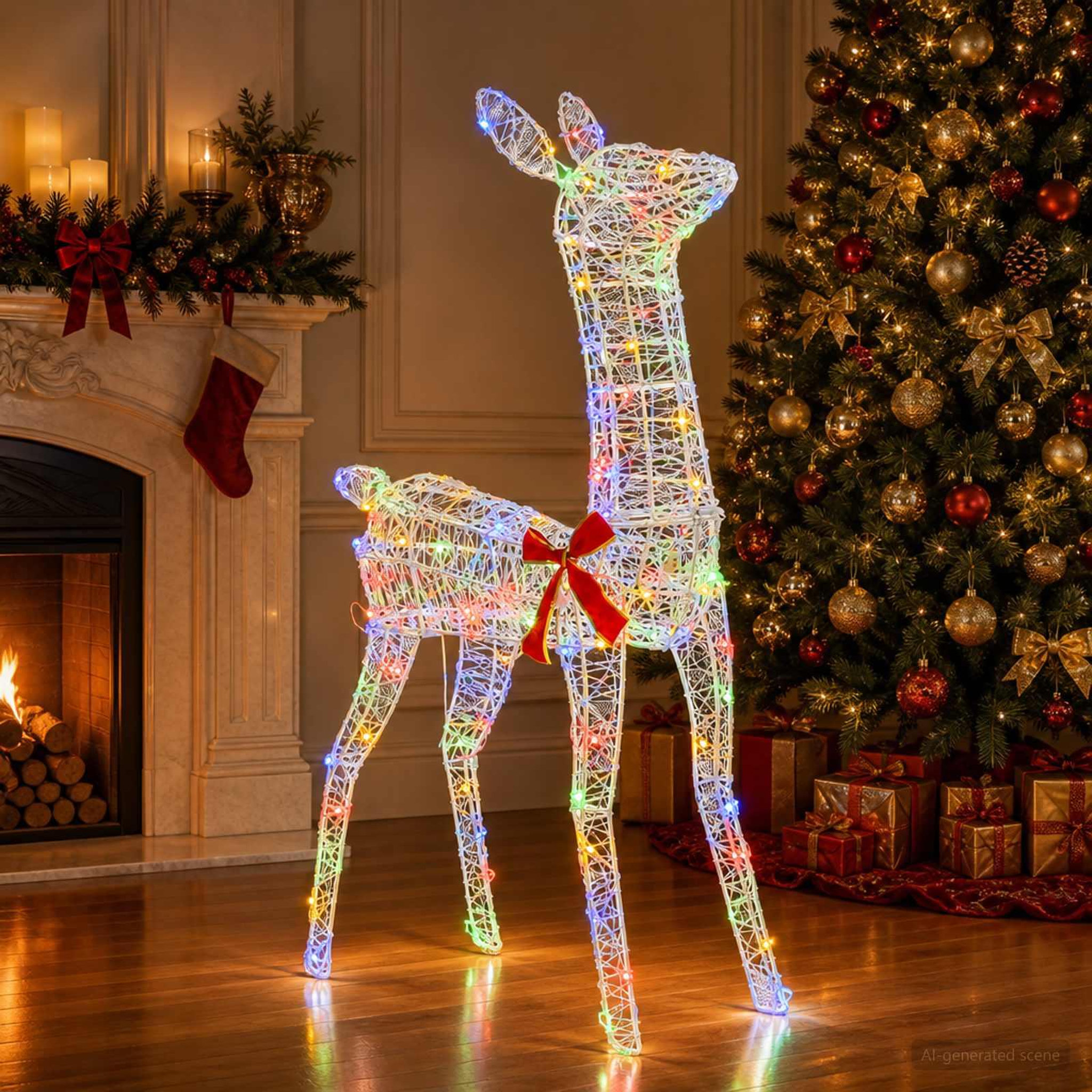 Voir la diapositive 4 : VIDAXL Renne de Noël 3D LOVIISA 110 LED Multicolore 70 x 26 x 100 cm