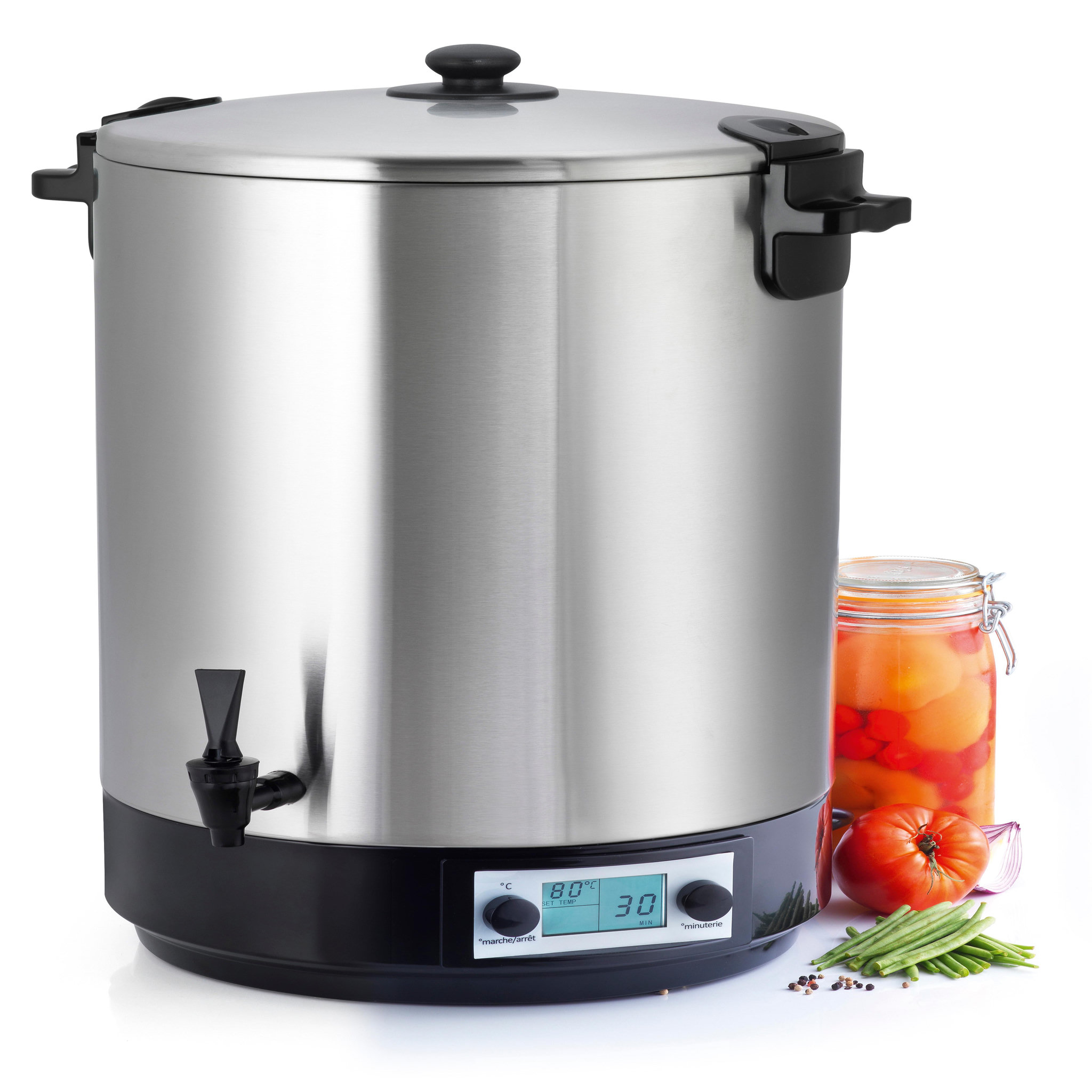 NATURE & SAVEURS Stérilisateur de bocaux électrique cuve inox avec robinet et minuteur 45l 2500w - ns st45ina