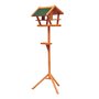 HOMCOM Mangeoire sur pied nichoir a plateau station a oiseaux bois pour exterieur 150cm