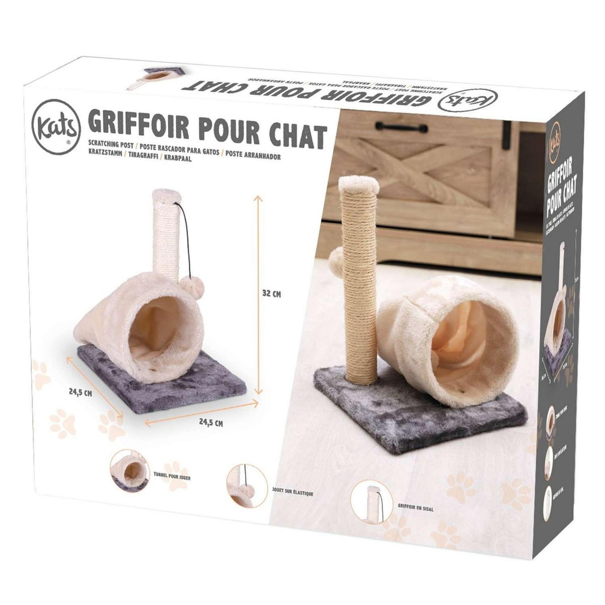 TOILINUX Arbre à chat griffoir Misty - Beige