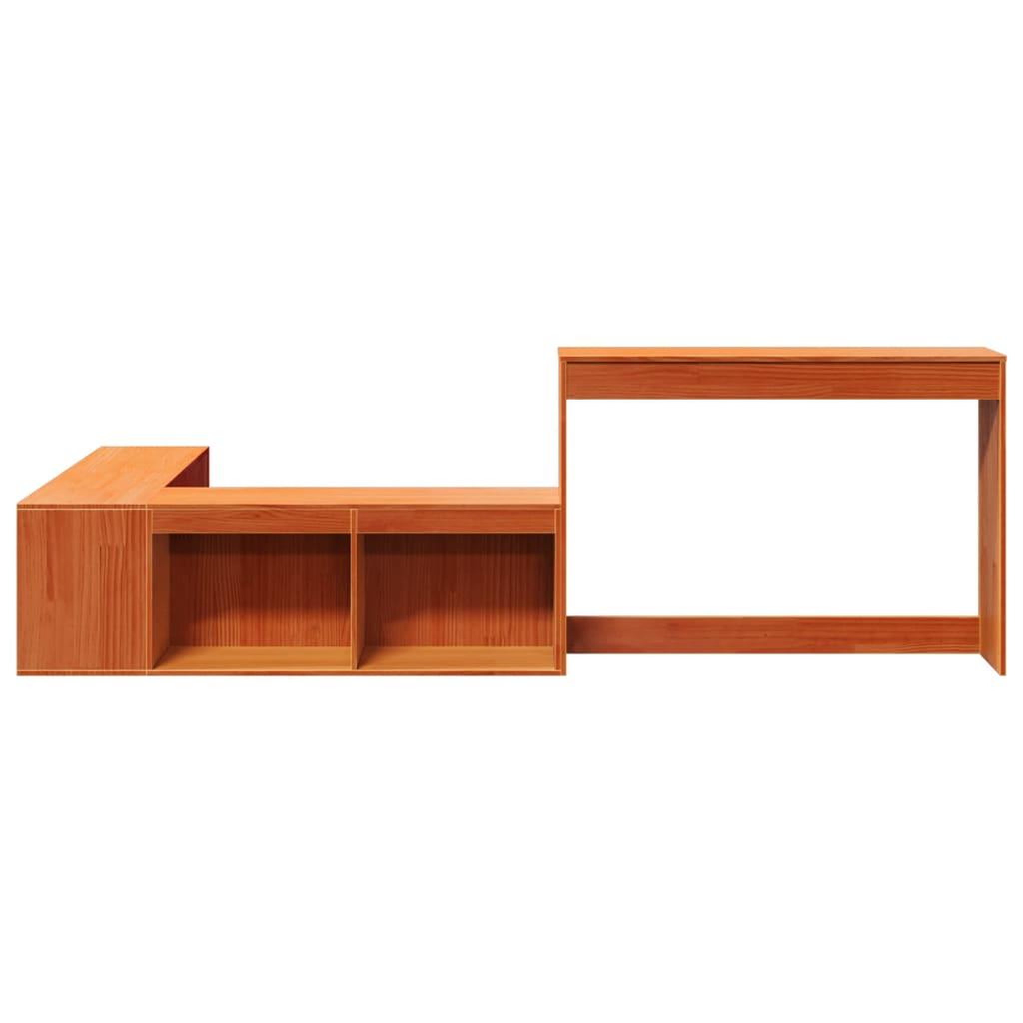 Voir la diapositive 4 : VIDAXL Table de chevet avec bureau cire marron bois de pin massif