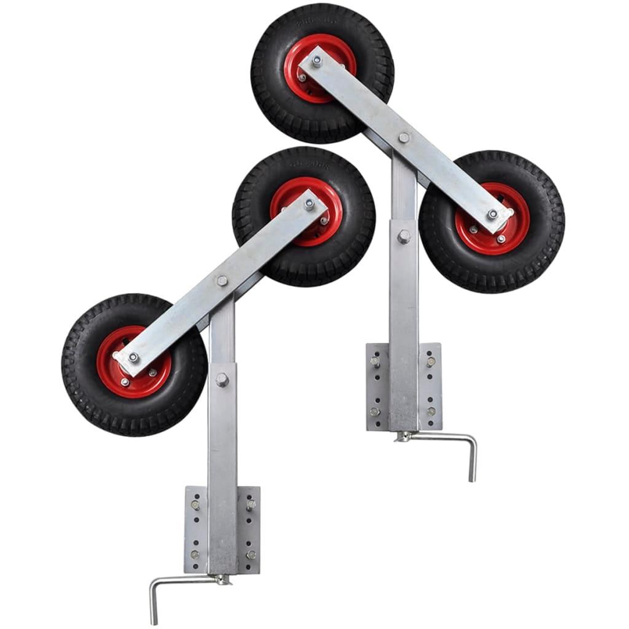 Voir la diapositive 5 : VIDAXL Set de 2 supports a double roue inclinable remorque a bateau