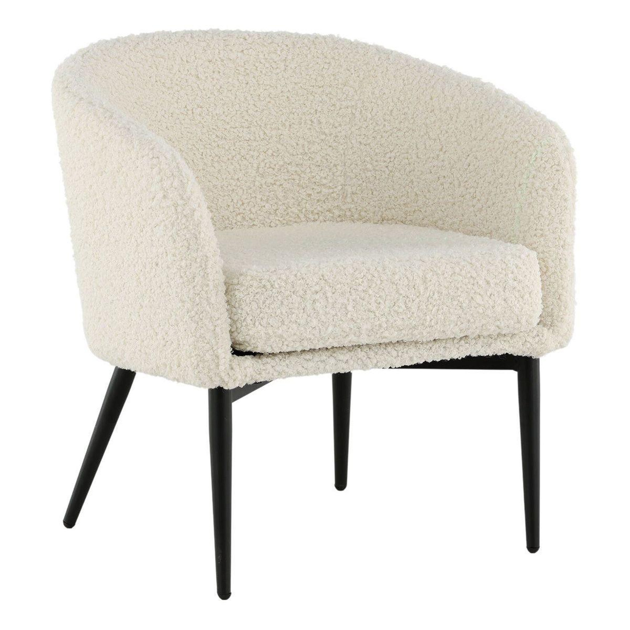 Paris Prix Fauteuil design bouclette  fluffy  70cm blanc