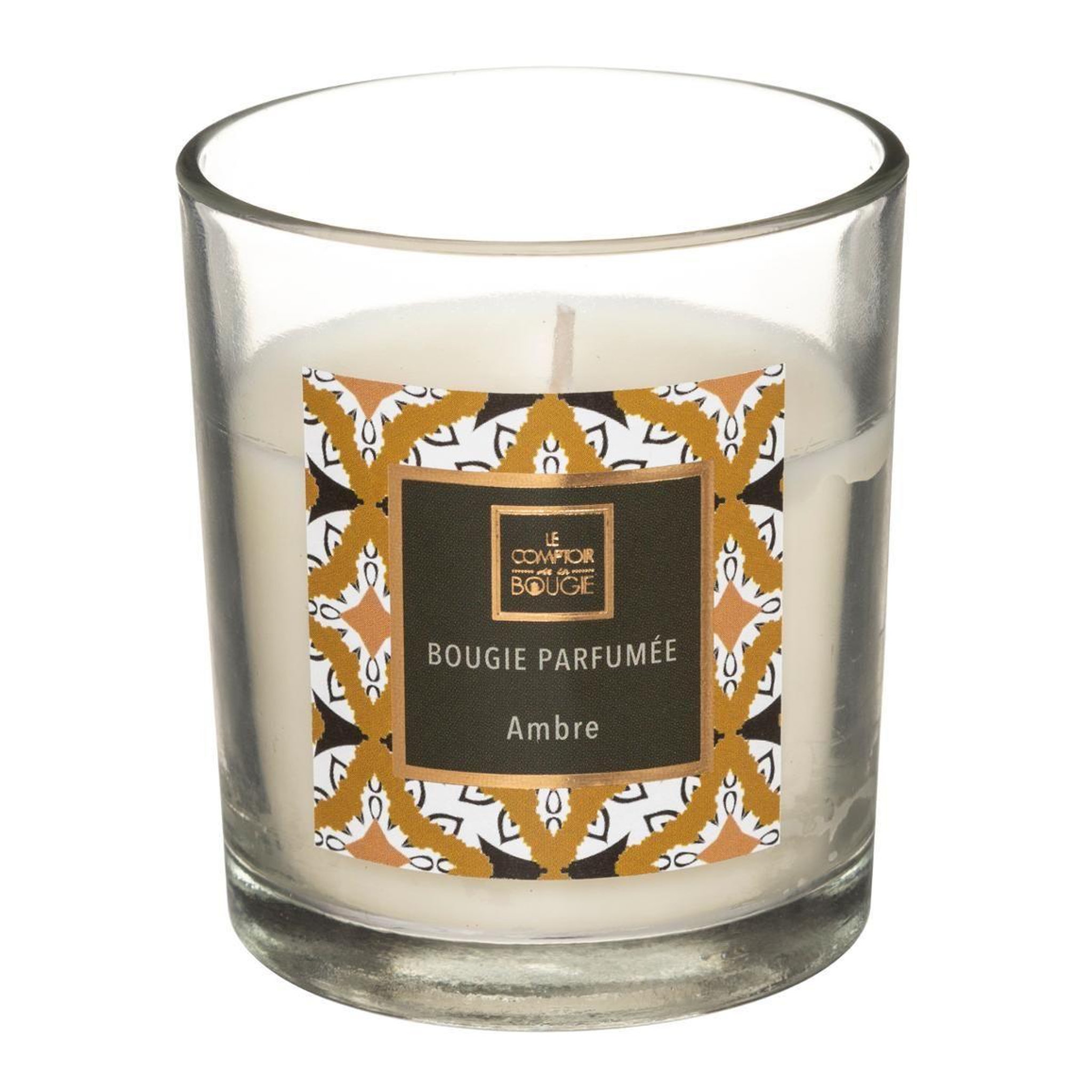 Voir la diapositive 1 : COMPTOIR DE LA BOUGIE Bougie parfumée en verre  neda  8cm ambre