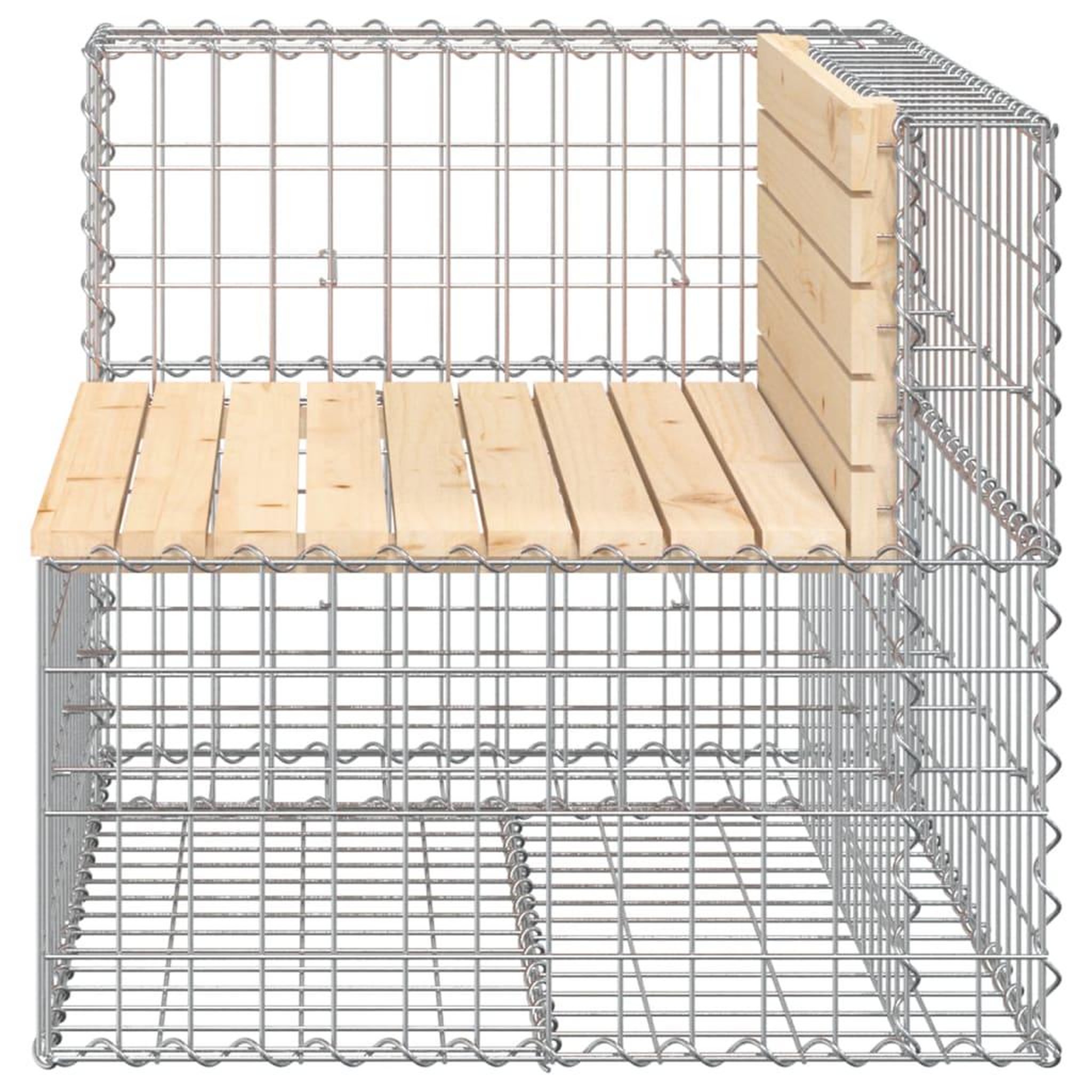 Voir la diapositive 4 : VIDAXL Banc de jardin design gabion 92x71x65,5 cm bois massif de pin