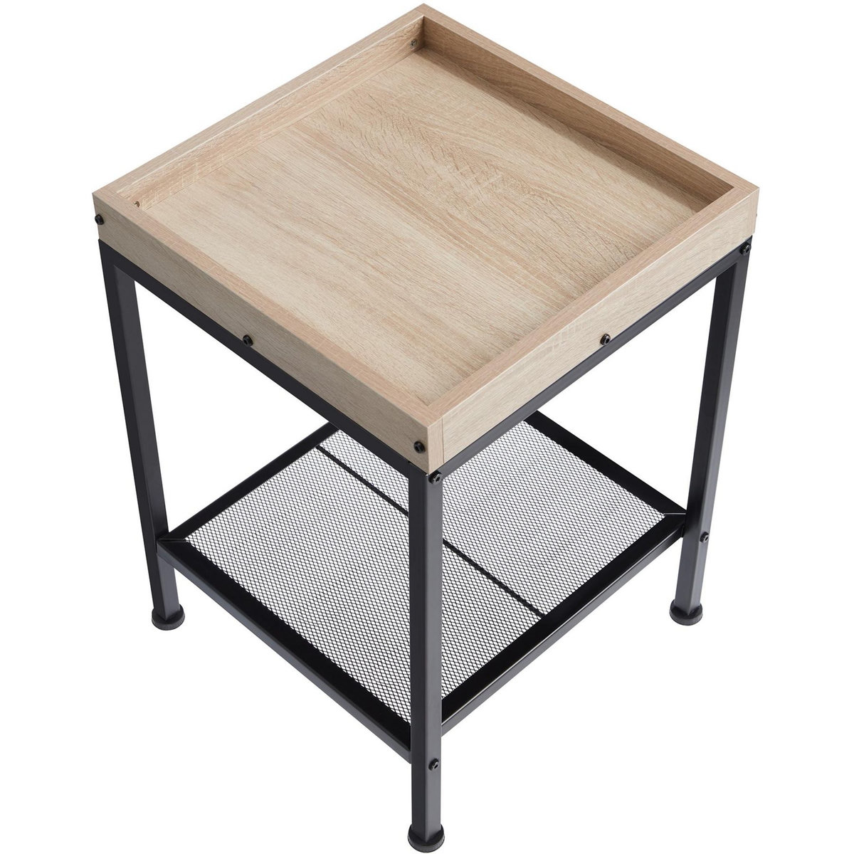 tectake Table d'appoint style industriel Bois clair industriel, Chêne Sonoma
