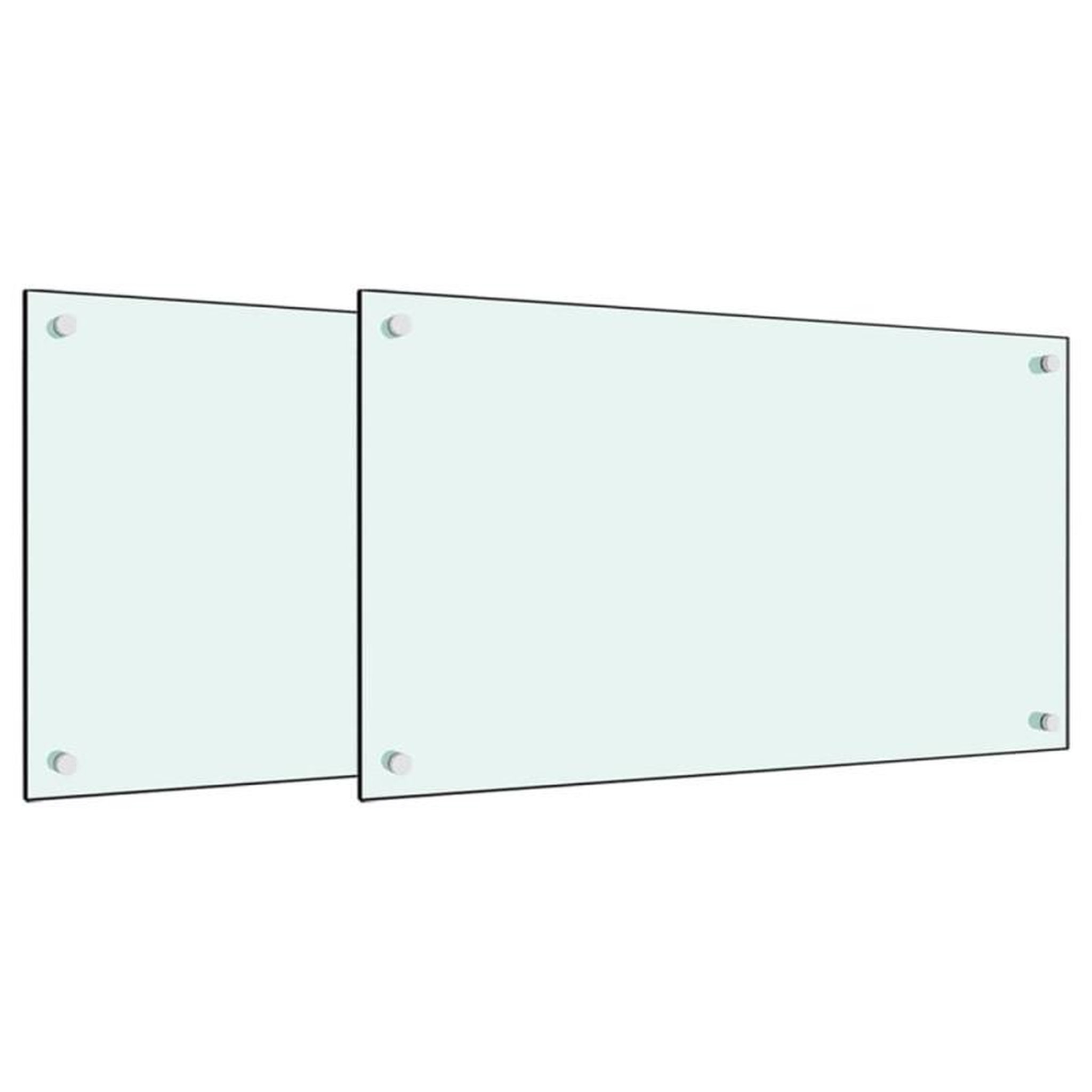 Voir la diapositive 2 : VIDAXL Dosserets de cuisine 2 pcs blanc 70x40 cm verre trempé