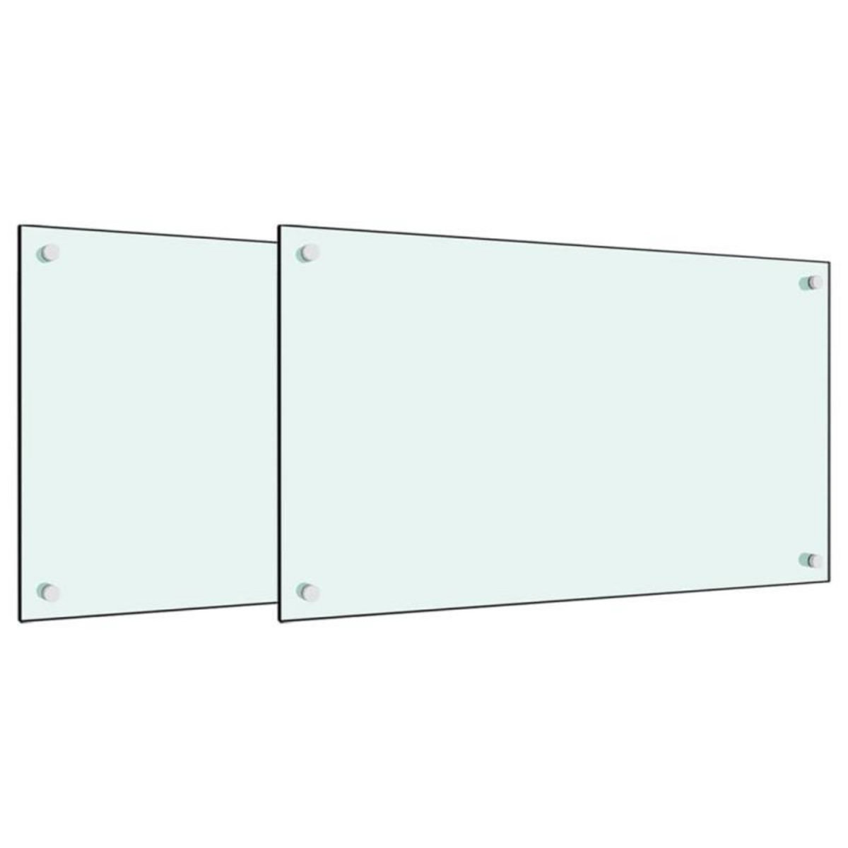 VIDAXL Dosserets de cuisine 2 pcs blanc 70x40 cm verre trempé