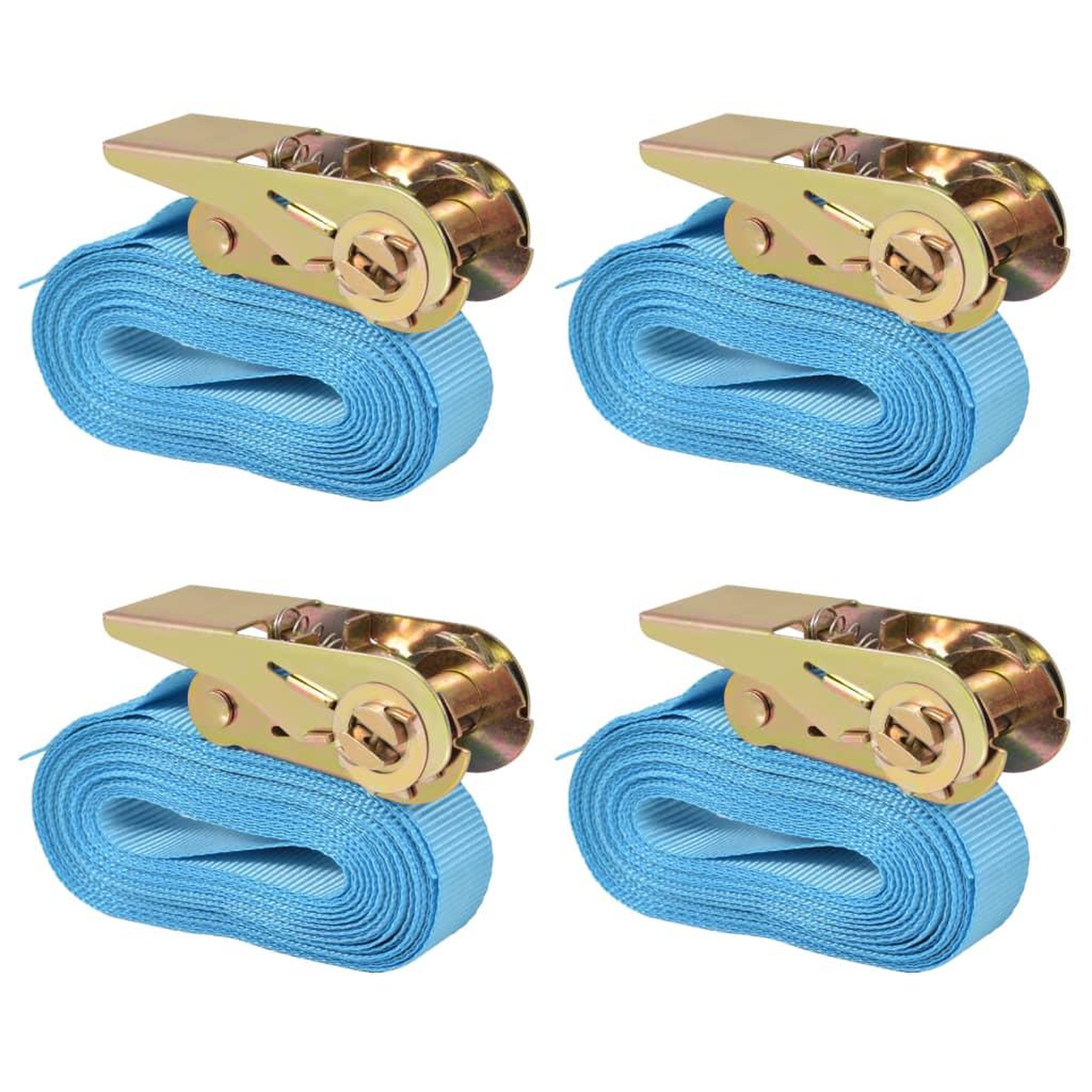 Voir la diapositive 1 : VIDAXL Sangle d'arrimage 4 pcs 0,8 tonne 6 m x 25 mm Bleu