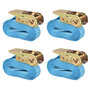Voir la diapositive 1 : VIDAXL Sangle d'arrimage 4 pcs 0,8 tonne 6 m x 25 mm Bleu