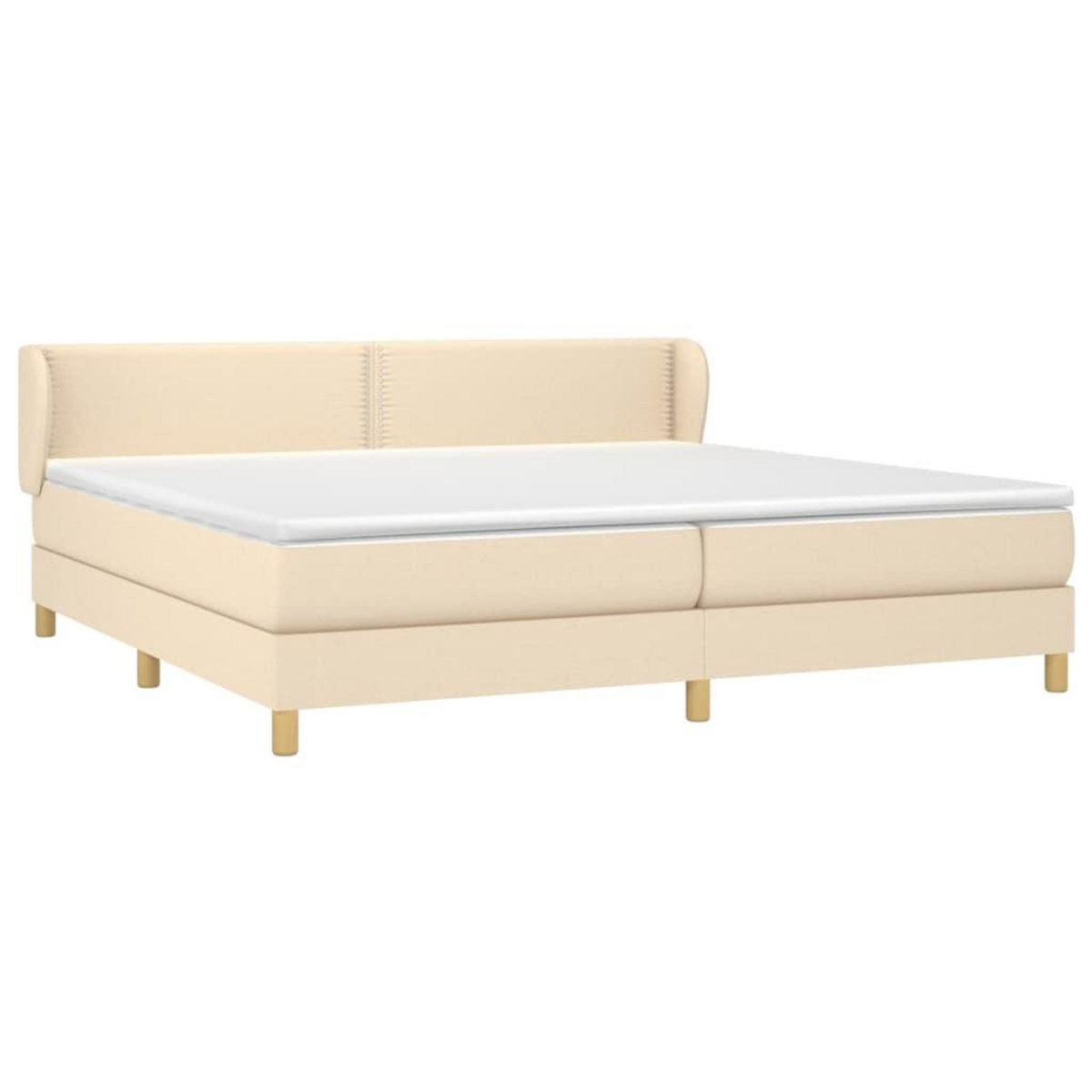 VIDAXL Sommier a lattes de lit avec matelas Creme 200x200 cm Tissu