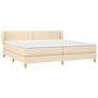 Voir la diapositive 3 : VIDAXL Sommier a lattes de lit avec matelas Creme 200x200 cm Tissu