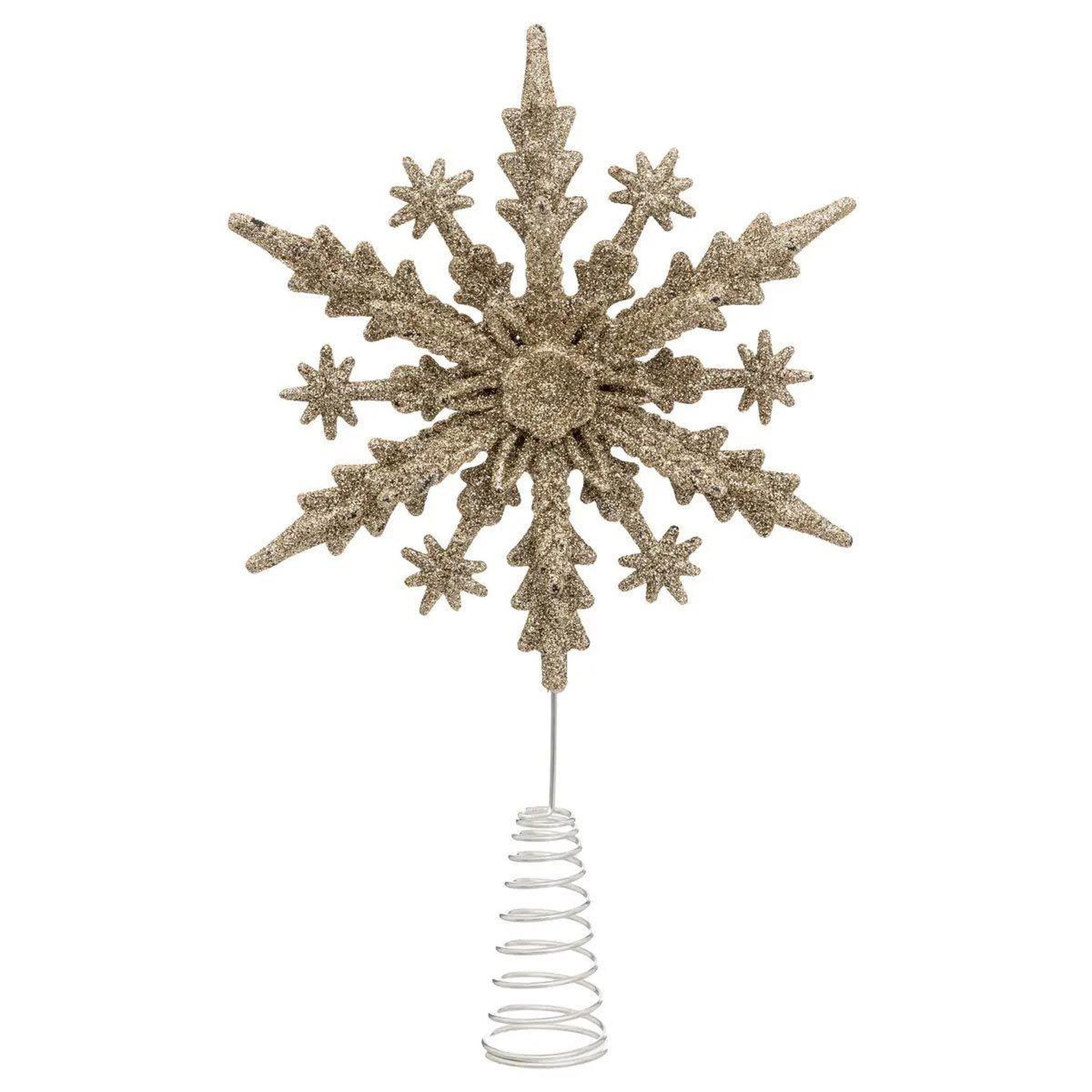 ATMOSPHERA Cimier de sapin pailleté  flocon  23cm or