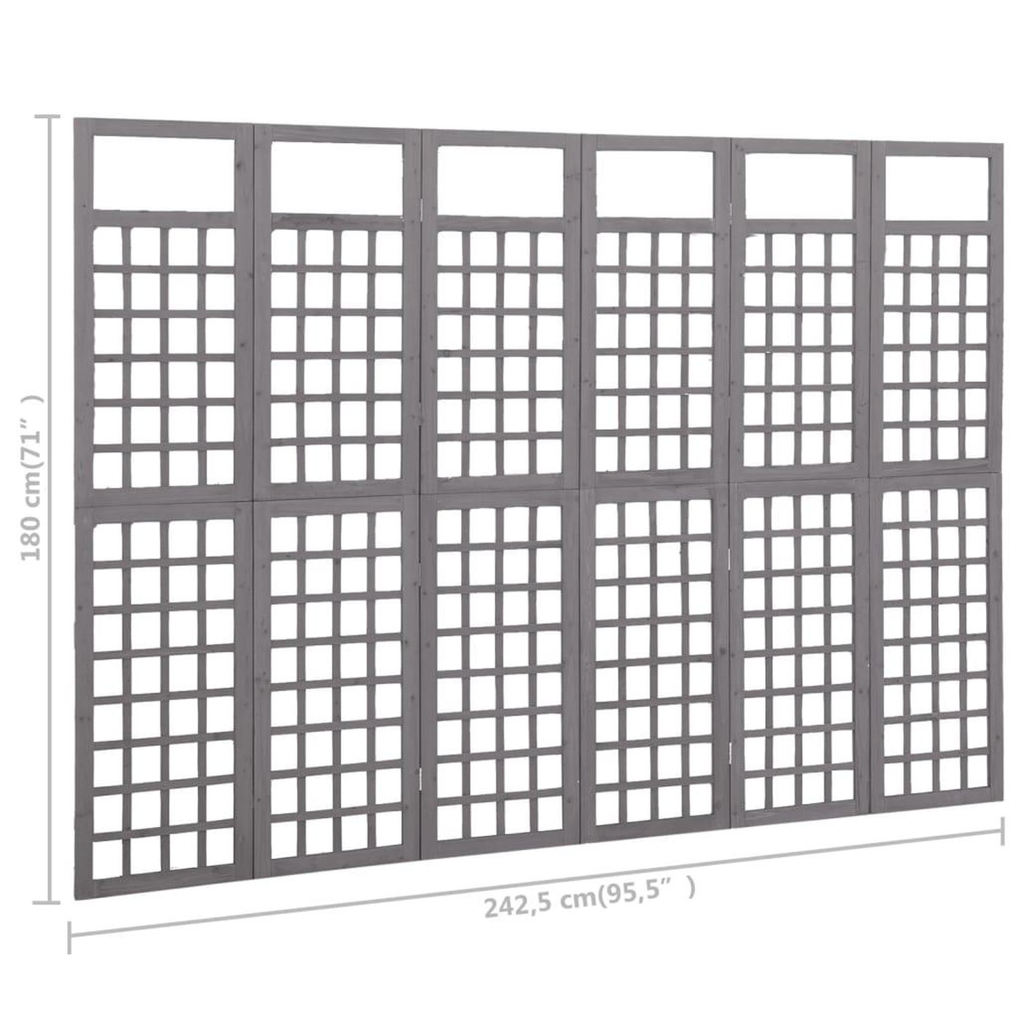 Voir la diapositive 6 : VIDAXL Cloison de separation a 6 panneaux/treillis bois sapin massif