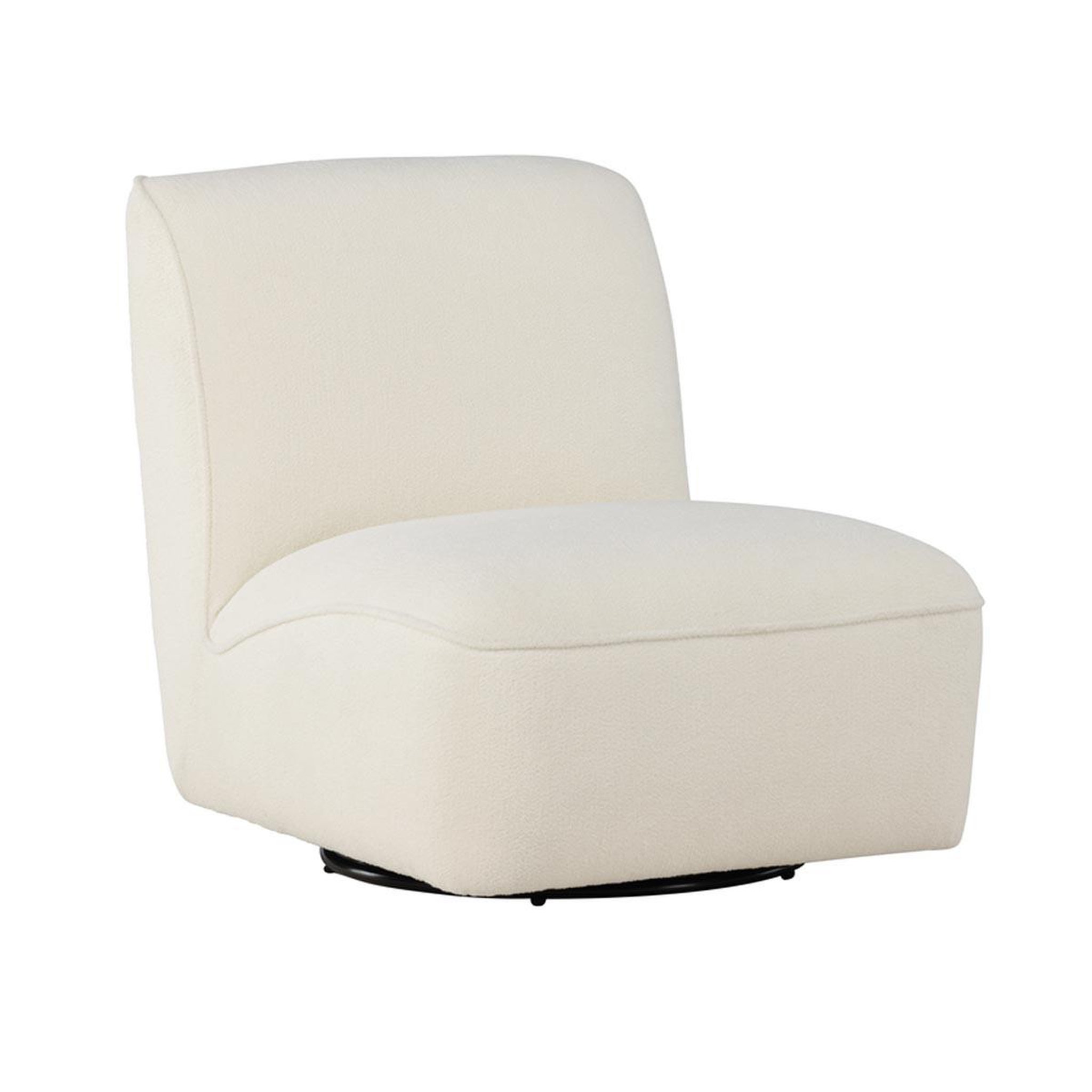 Paris Prix Fauteuil design en tissu bouclette  my  88cm blanc