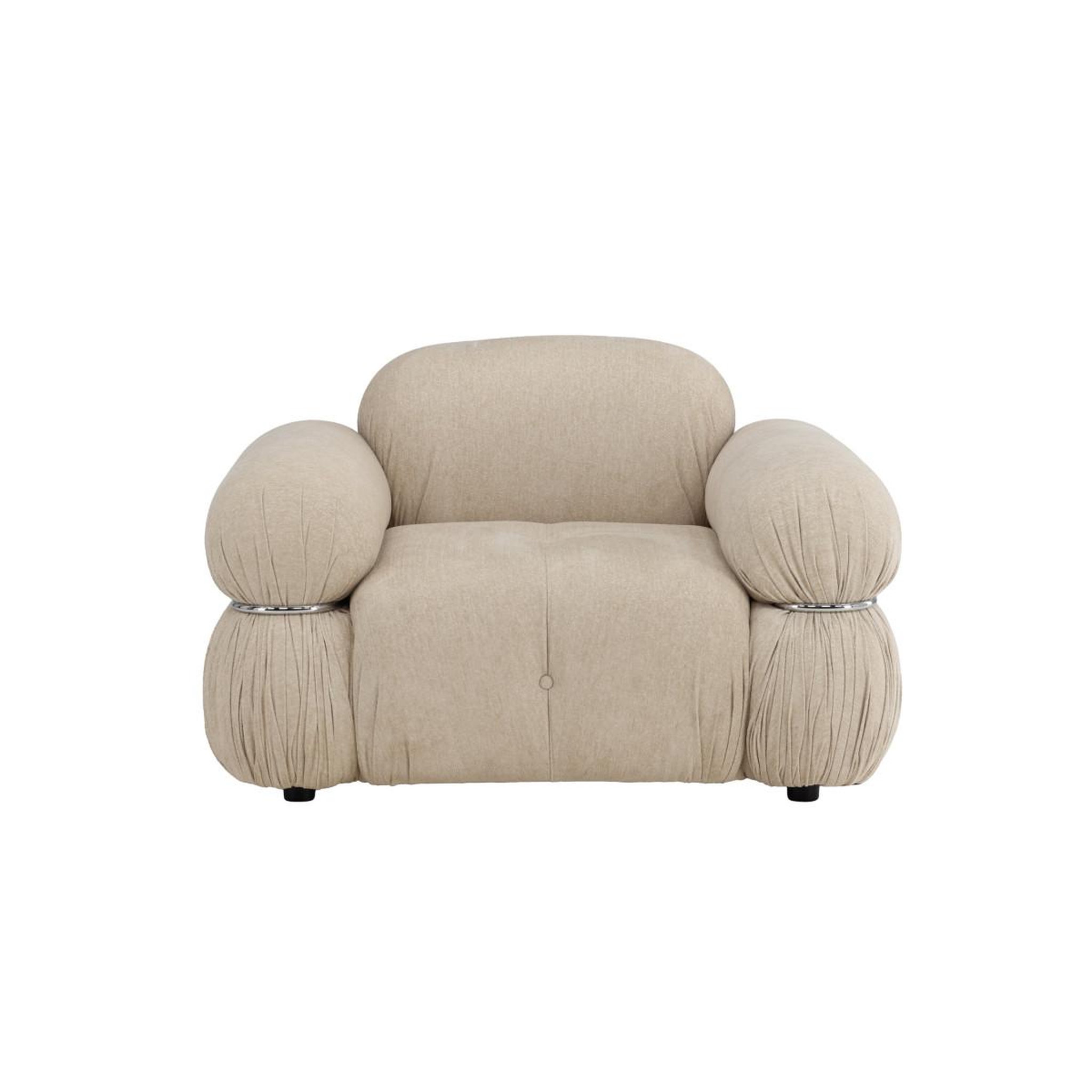 Voir la diapositive 2 : Paris Prix Fauteuil capitonné design  mika  120cm beige