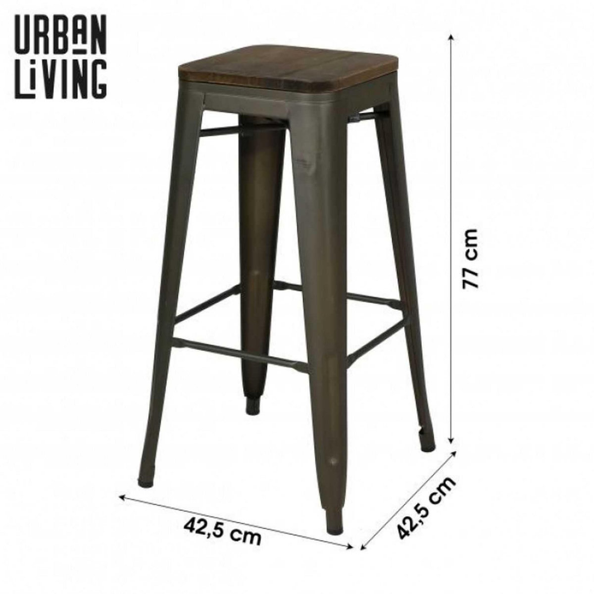 DIVERS Tabouret de bar vintage Liv