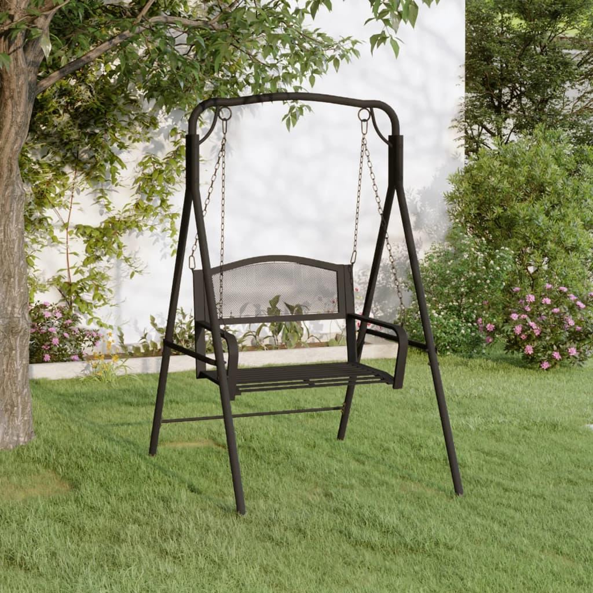 VIDAXL Balancelle 124 cm Noir Acier