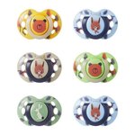 TOMMEE TIPPEE Sucettes - TOMMEE TIPPEE - FUN - 6-18 mois - Lot de 6 - Forme Orthodontique Symétrique - Silicone sans BPA