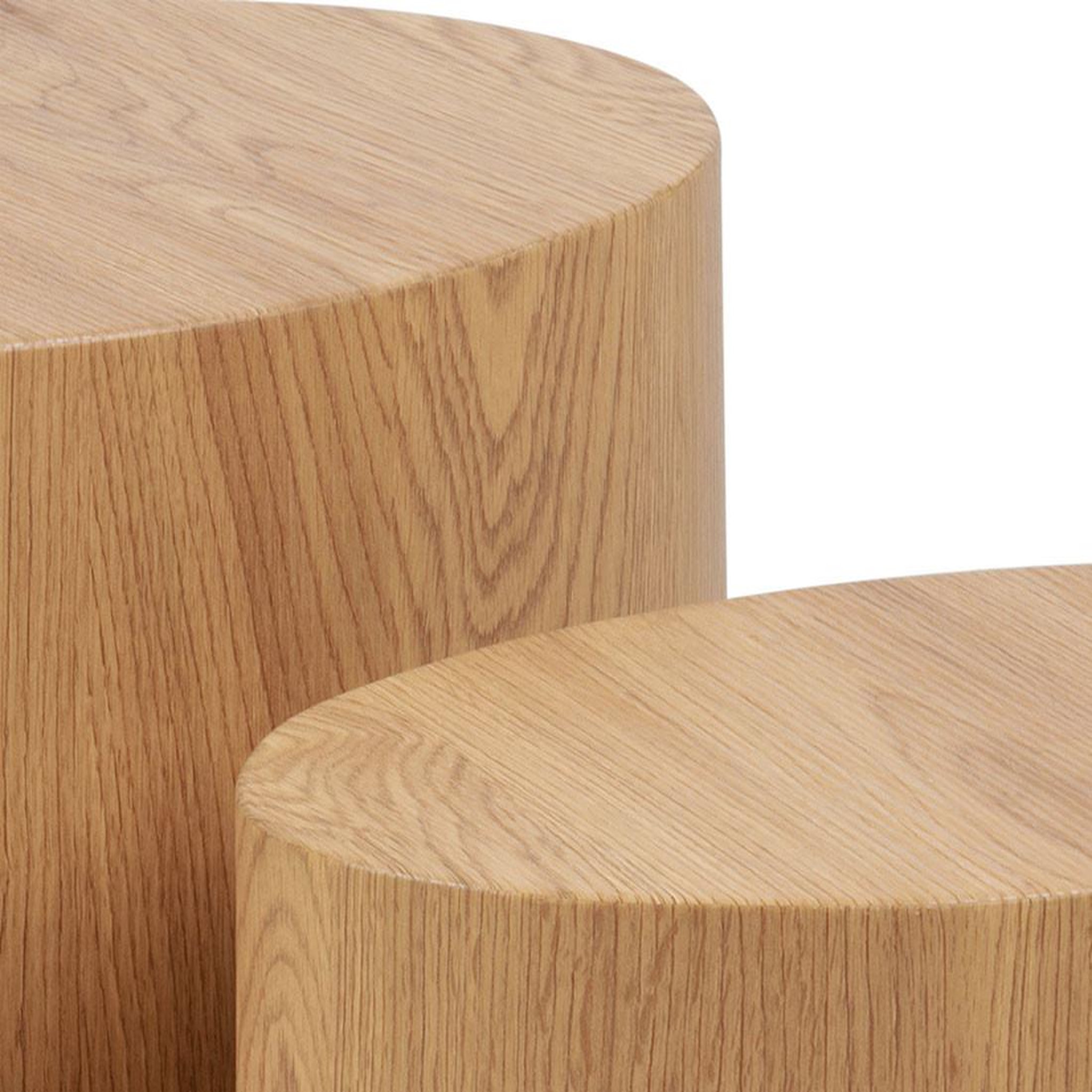 Voir la diapositive 4 : BEST MOBILIER Aeryn - lot de 2 tables basses - chêne naturel - 48 et 40 cm
