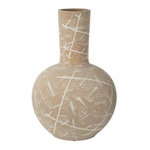 Paris Prix Vase Globe en Grès  Dune  52cm Beige & Blanc