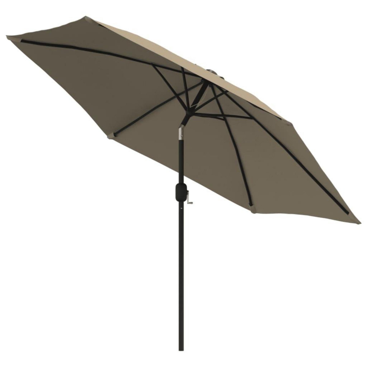 VIDAXL Parasol d'exterieur avec LED et mat en acier 300 cm Taupe