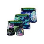 FREEGUN Lot de 3 boxers homme Rick & Morty. Coloris disponibles : Bleu