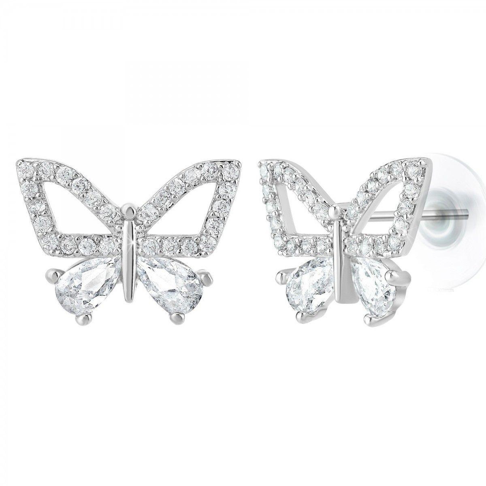 SC CRYSTAL Boucles d'oreilles papillon SC Crystal ornées de Zirconium