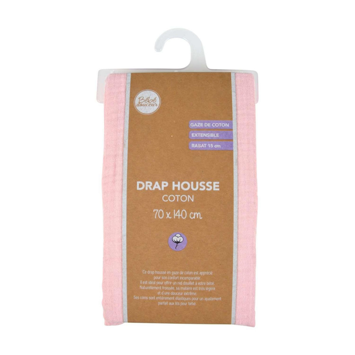 BEBE DOUCEUR Drap housse en gaze de coton - 100% Coton