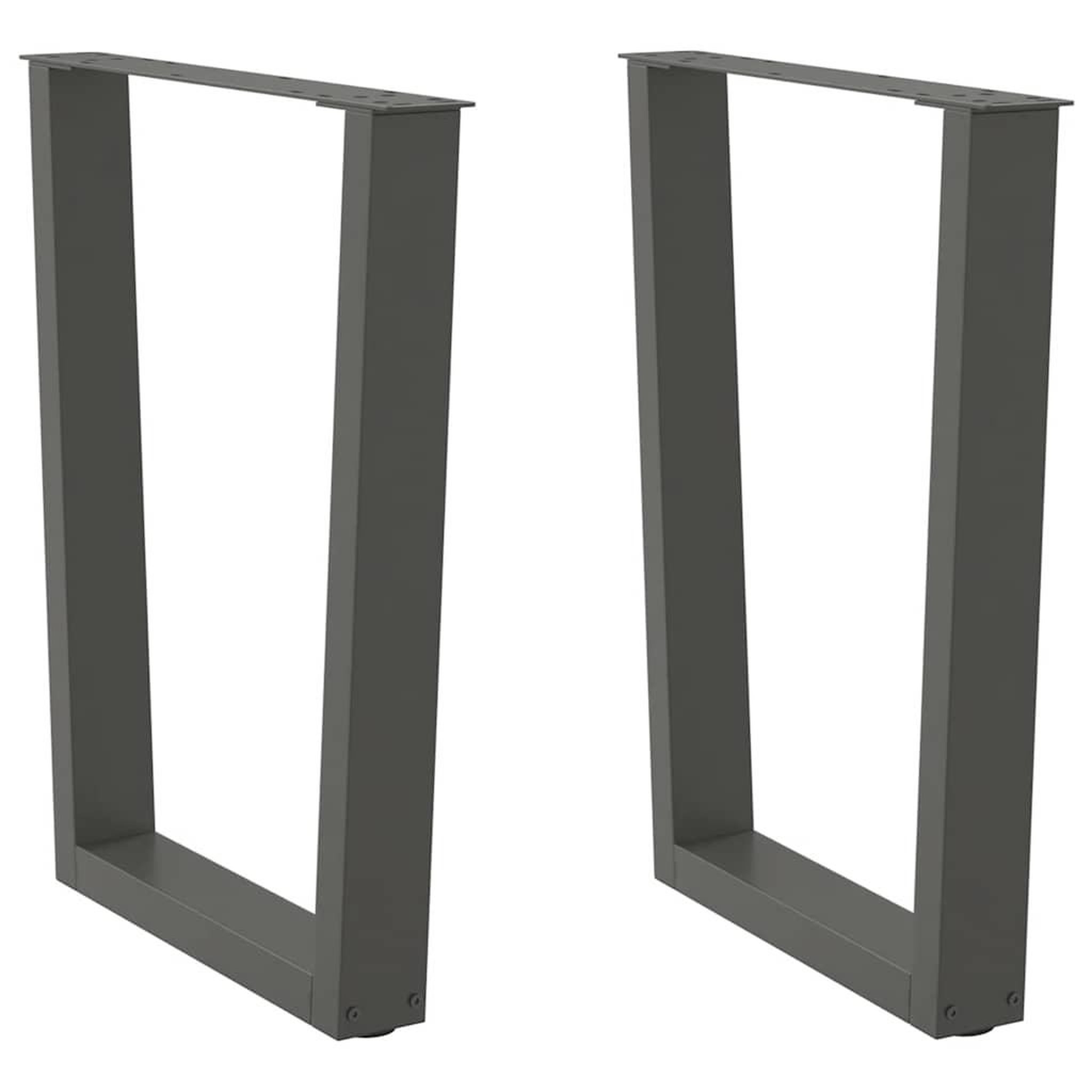 VIDAXL Pieds de table a manger forme V 2 pcs anthracite 70x(72-73,3)cm