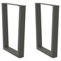 Voir la diapositive 1 : VIDAXL Pieds de table a manger forme V 2 pcs anthracite 70x(72-73,3)cm