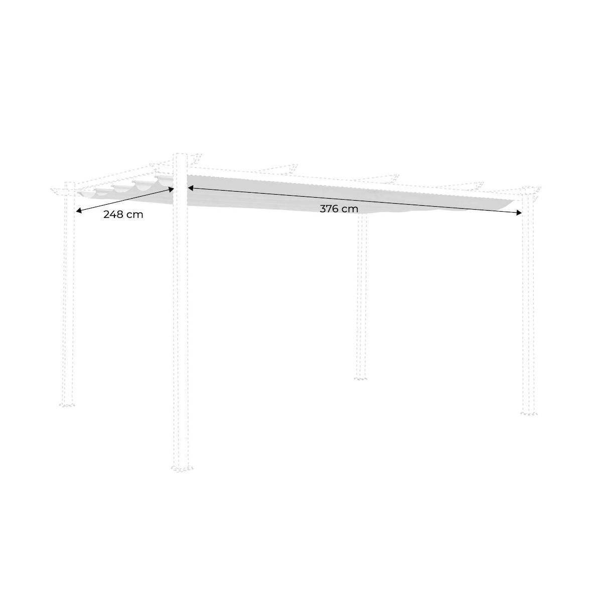 SWEEEK Toile de toit pour tonnelle 3x4m Isla - toile de rechange pergola, toile de remplacement