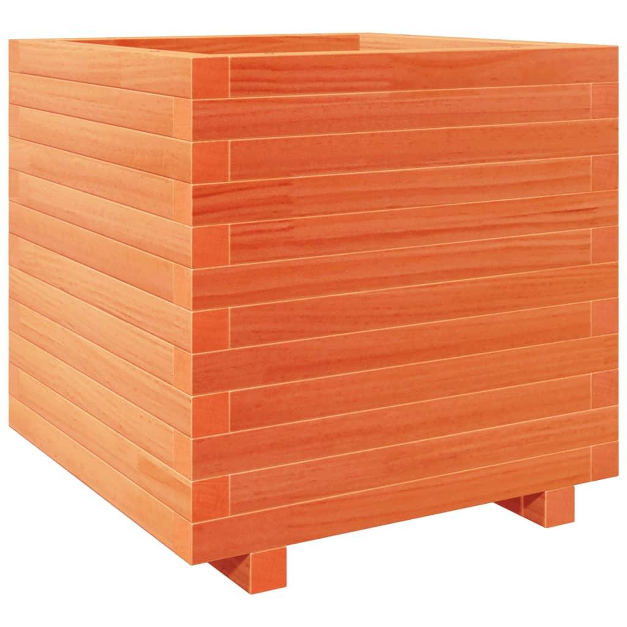 Voir la diapositive 2 : VIDAXL Jardiniere cire marron 50x50x49,5 cm bois de pin massif