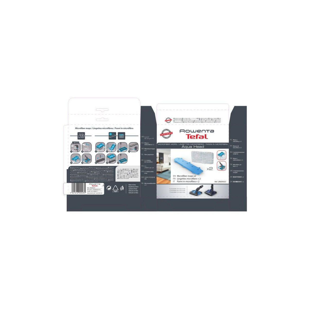 ROWENTA Lingettes et serpillères en microfibre pour aqua