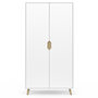 Voir la diapositive 3 : ID MARKET Armoire 2 portes HELSINKI scandinave blanc penderie 80 cm avec étagères rangement maxi capacité
