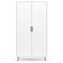 Voir la diapositive 3 : ID MARKET Armoire 2 portes HELSINKI scandinave blanc penderie 80 cm avec étagères rangement maxi capacité