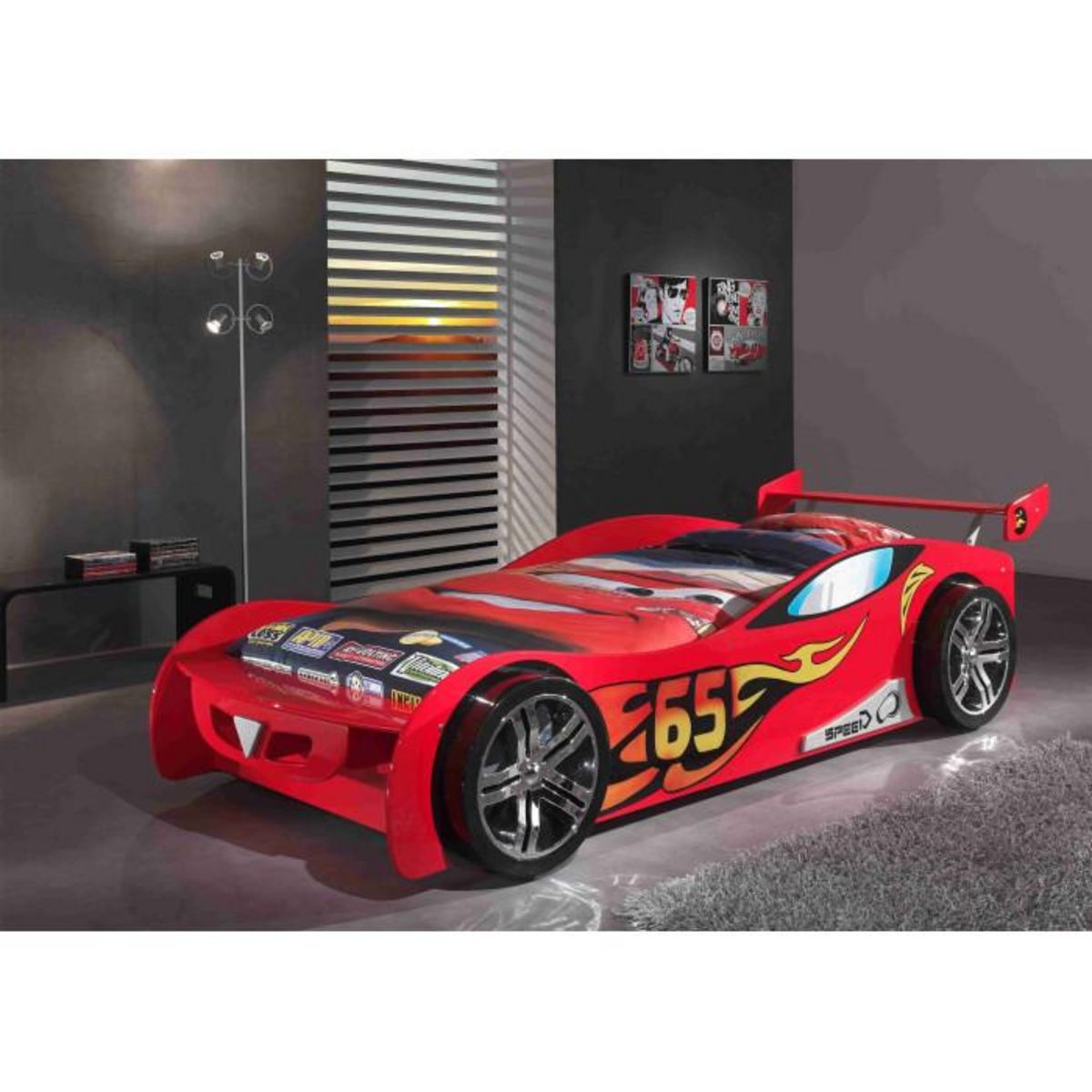 Paris Prix Pack - Lit Enfant & Matelas  LeMans  90x200cm Rouge
