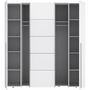 Voir la diapositive 3 : MARKET24 Armoire NARAGO - Décor Blanc mat - 2 portes coulissantes + 2 portes battantes + 2 penderies - L200 x P61 x H210 cm