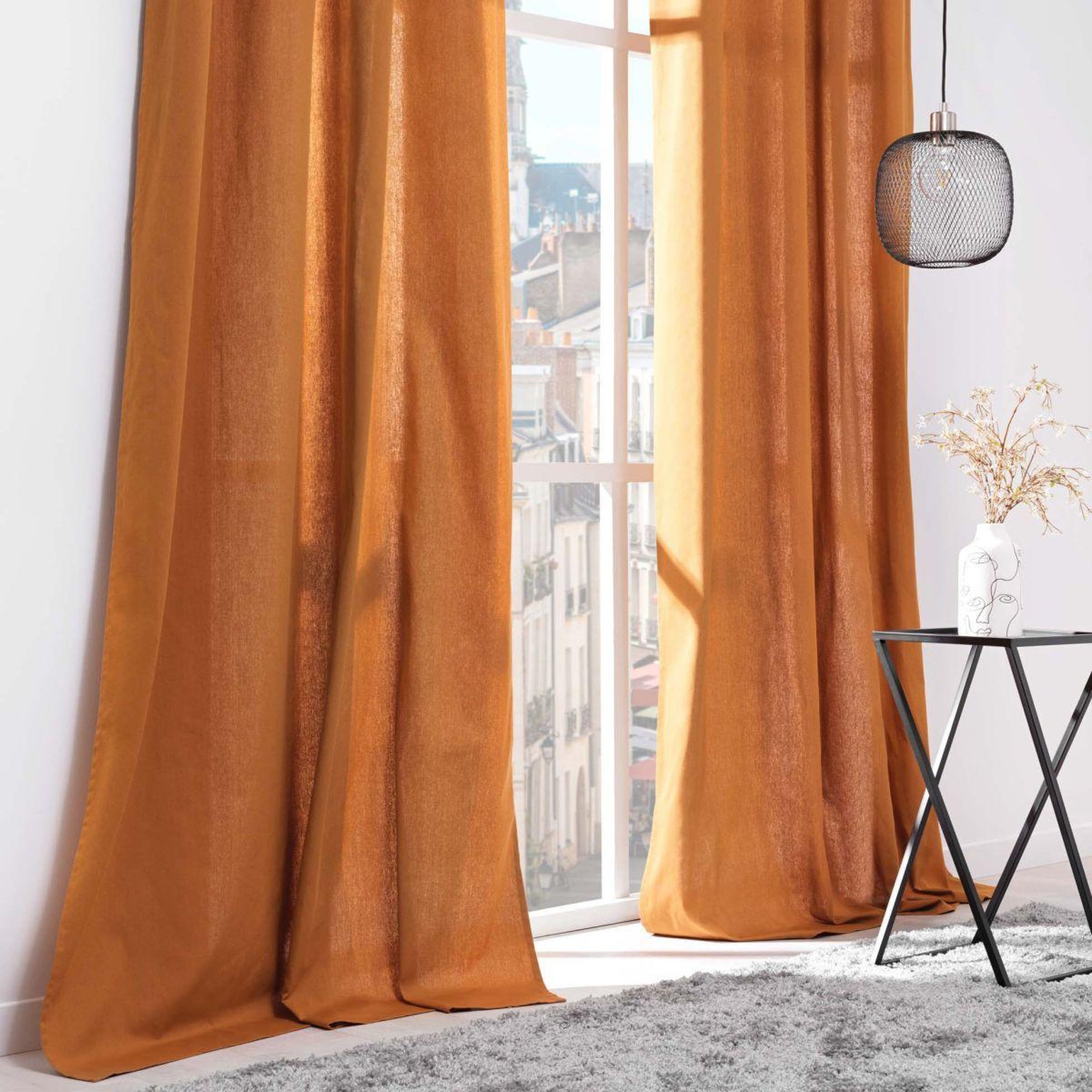 Voir la diapositive 4 : Douceur d'Intérieur Rideau à œillets  twily  135x260cm camel