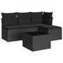 Voir la diapositive 2 : VIDAXL Salon de jardin 5 pcs avec coussins noir resine tressee
