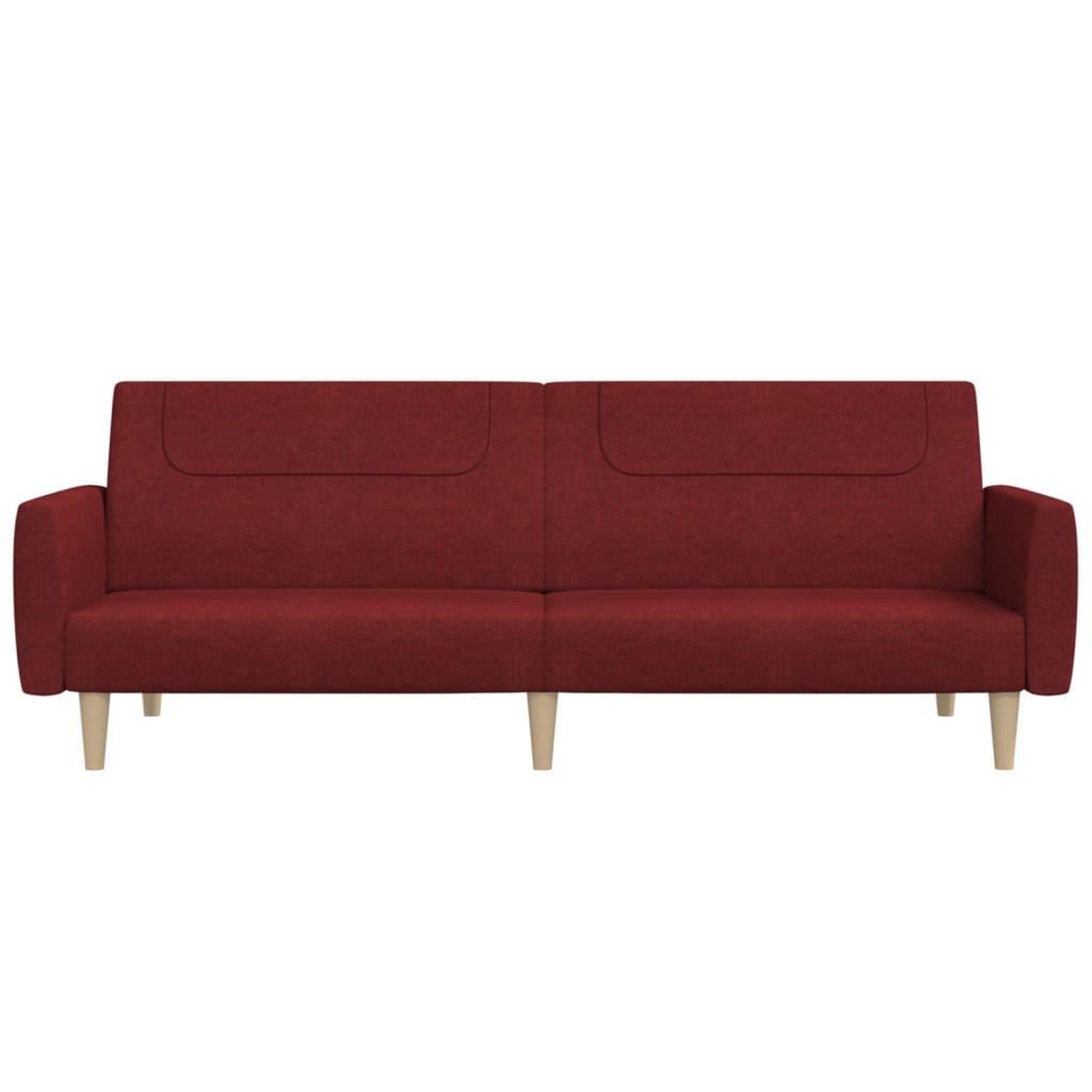 Voir la diapositive 5 : VIDAXL Canape-lit a 2 places rouge bordeaux tissu