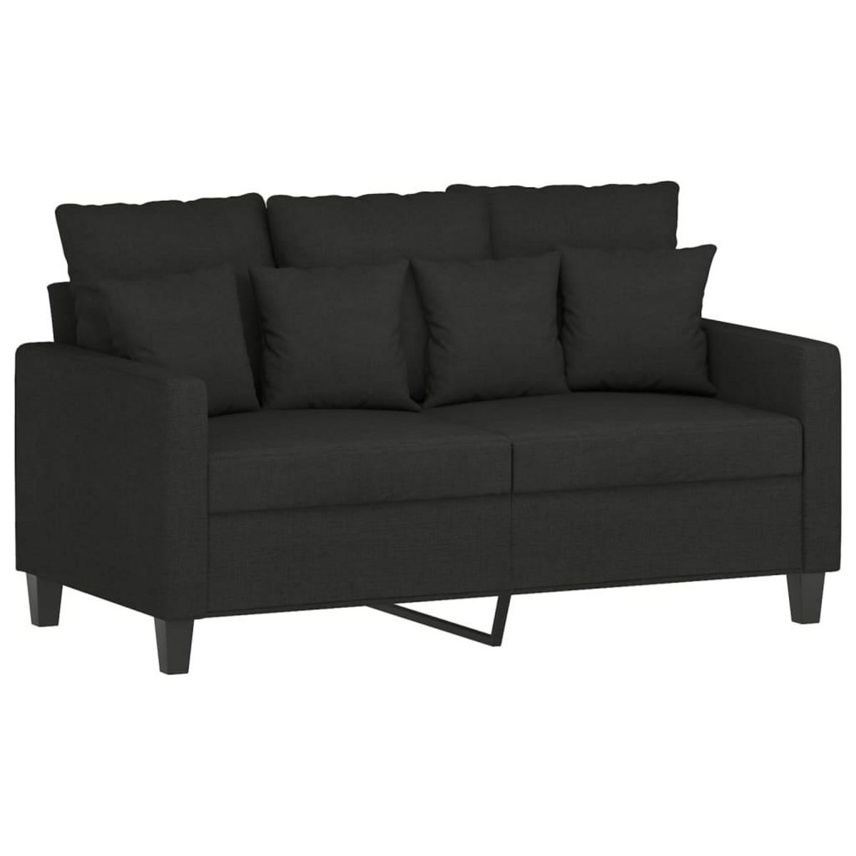 VIDAXL Ensemble de canapes 3 pcs avec coussins Noir Tissu