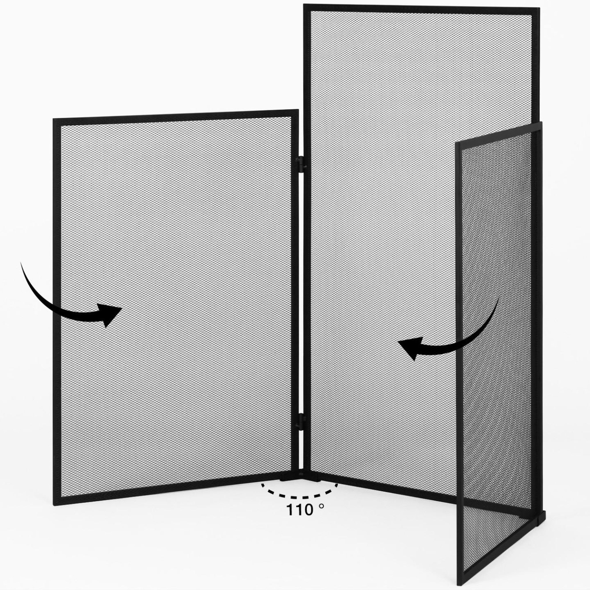 Voir la diapositive 4 : ID MARKET Grille de protection pare feu 3 volets pour poêle et cheminée