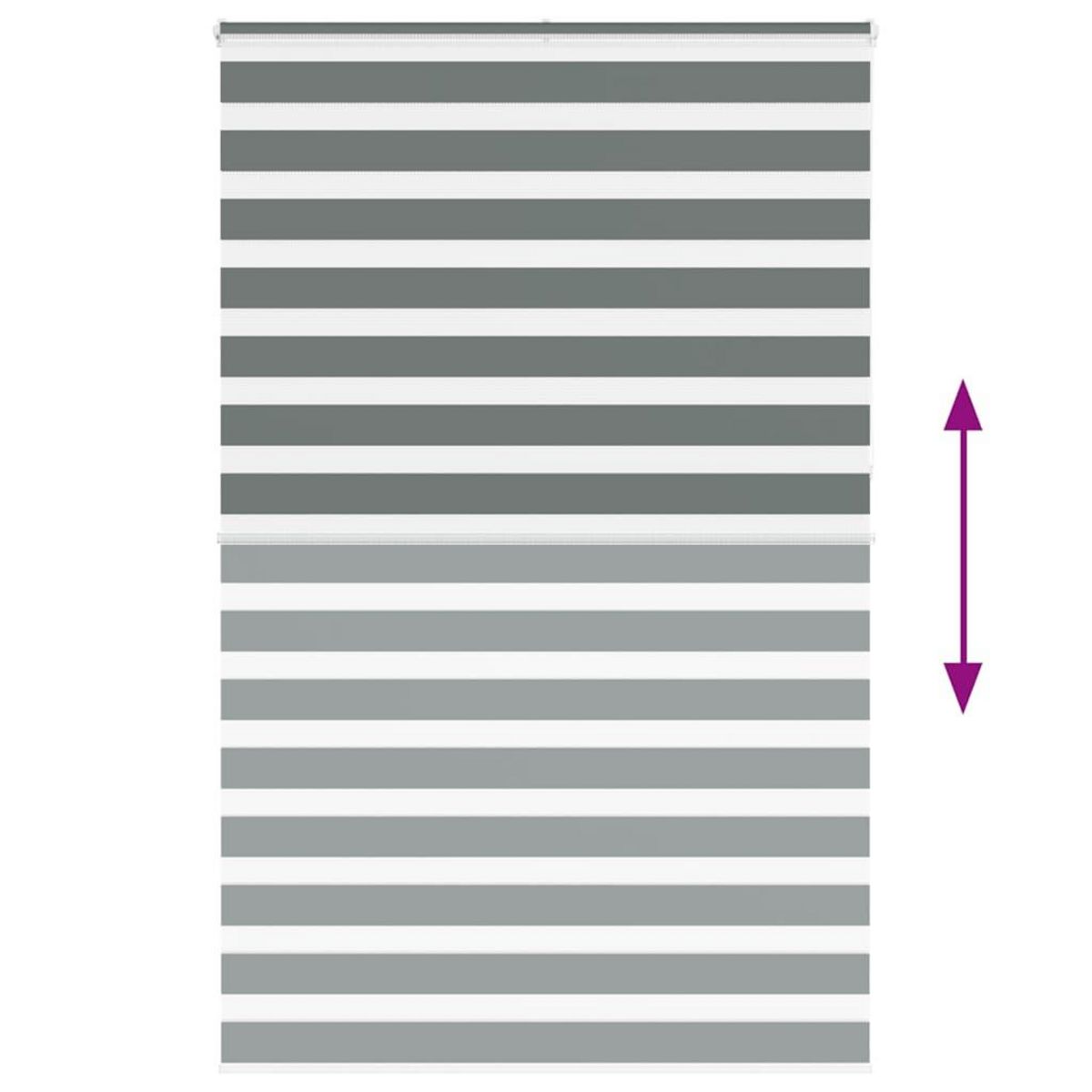 VIDAXL Store zebre gris fonce largeur du tissu 135,9 cm polyester