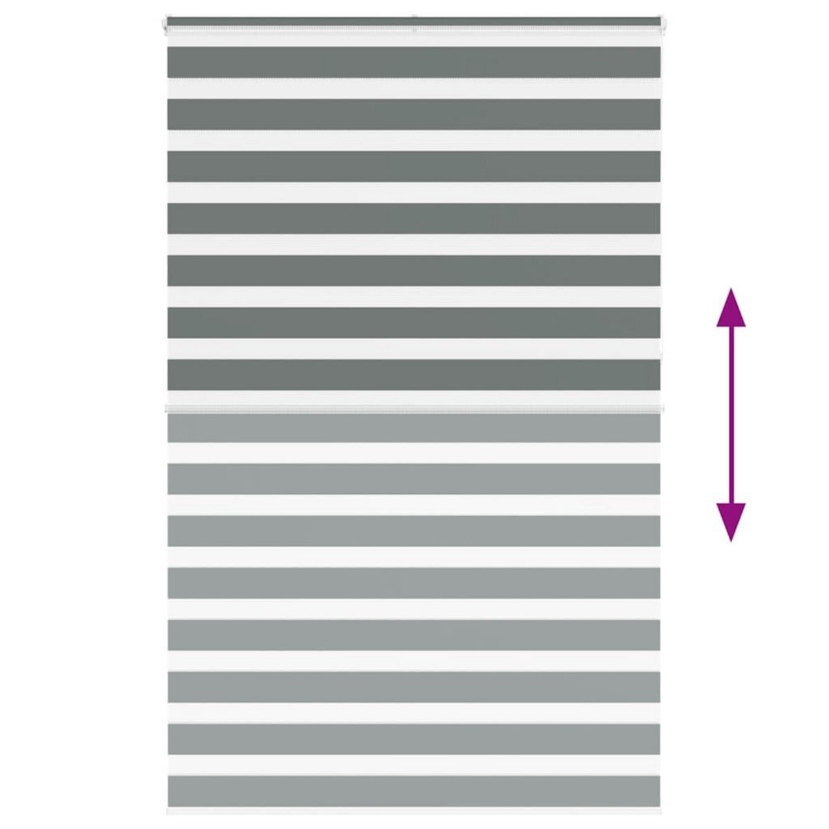 VIDAXL Store zebre gris fonce largeur du tissu 135,9 cm polyester