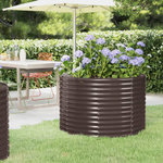 VIDAXL Lit sureleve de jardin Acier enduit de poudre marron