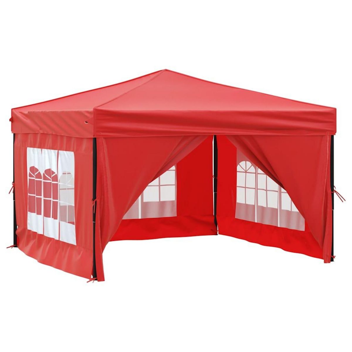 VIDAXL Tente de reception pliable avec parois Rouge 3x3 m