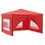 Voir la diapositive 3 : VIDAXL Tente de reception pliable avec parois Rouge 3x3 m