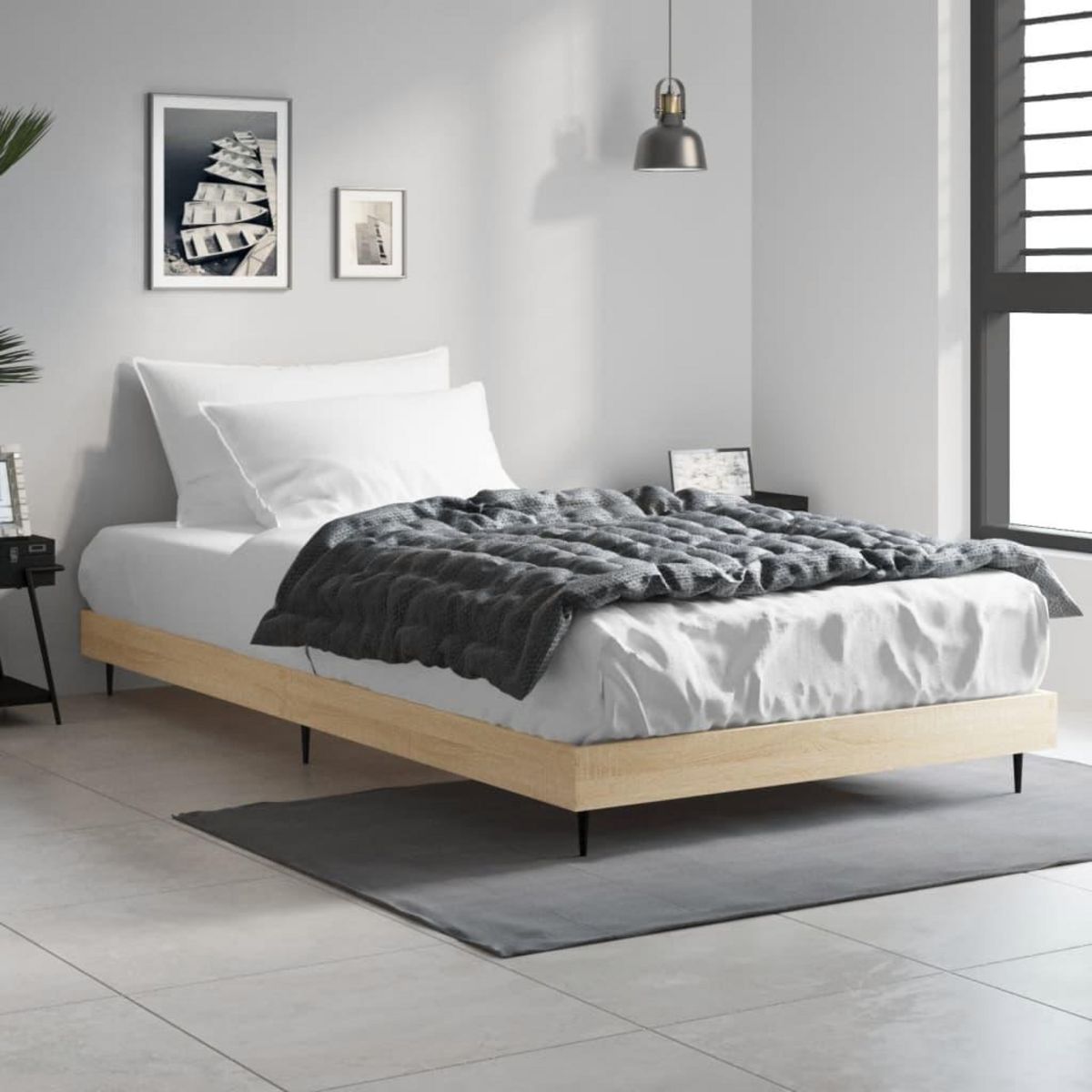 VIDAXL Cadre de lit sans matelas chene sonoma 90x200 cm