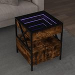 VIDAXL Table basse avec LED Infinity chene fume 40x40x51 cm